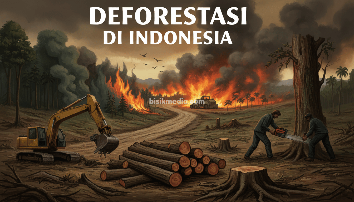 Deforestasi di Indonesia akibat pembukaan lahan dan penebangan hutan