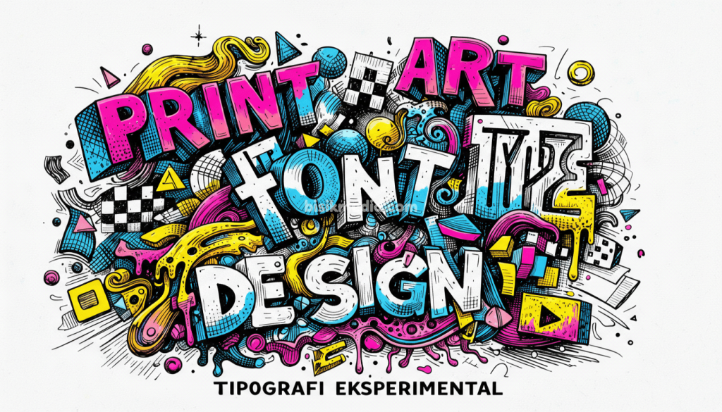 Contoh tipografi eksperimental dalam tren desain grafis 2026
